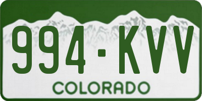 CO license plate 994KVV