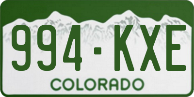 CO license plate 994KXE