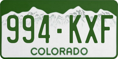 CO license plate 994KXF