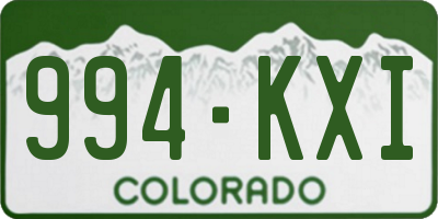 CO license plate 994KXI