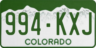 CO license plate 994KXJ