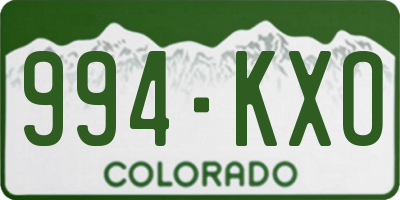 CO license plate 994KXO