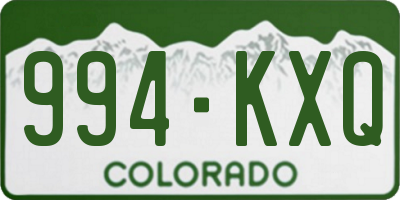 CO license plate 994KXQ