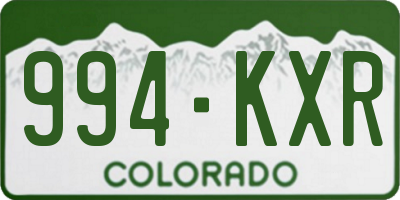 CO license plate 994KXR
