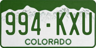 CO license plate 994KXU