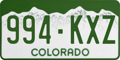 CO license plate 994KXZ