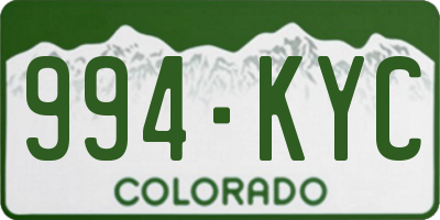 CO license plate 994KYC