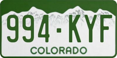 CO license plate 994KYF