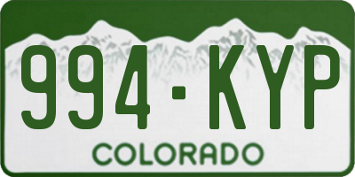 CO license plate 994KYP
