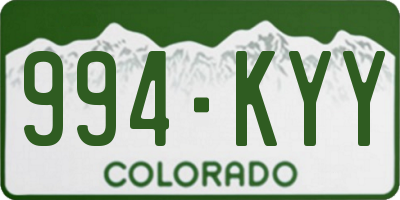 CO license plate 994KYY