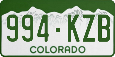 CO license plate 994KZB