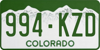 CO license plate 994KZD