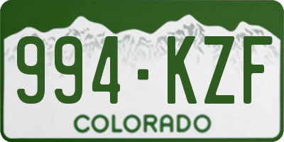 CO license plate 994KZF