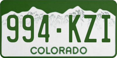 CO license plate 994KZI