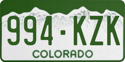 CO license plate 994KZK