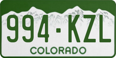 CO license plate 994KZL
