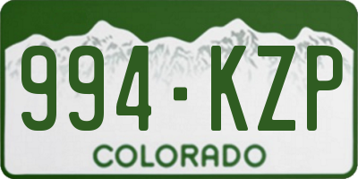 CO license plate 994KZP
