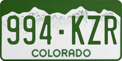 CO license plate 994KZR