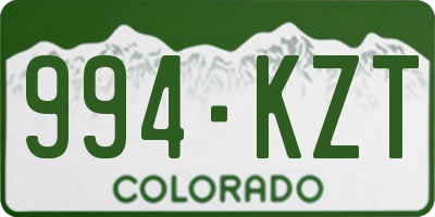 CO license plate 994KZT