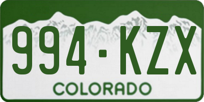 CO license plate 994KZX
