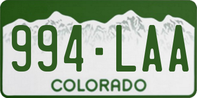 CO license plate 994LAA