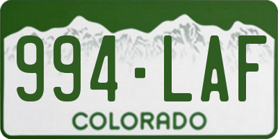 CO license plate 994LAF