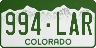 CO license plate 994LAR
