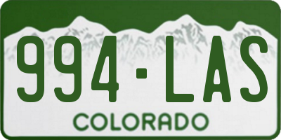 CO license plate 994LAS