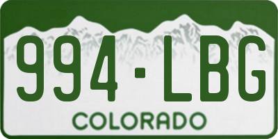 CO license plate 994LBG