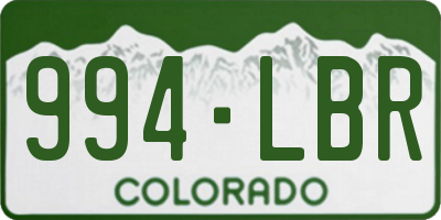 CO license plate 994LBR