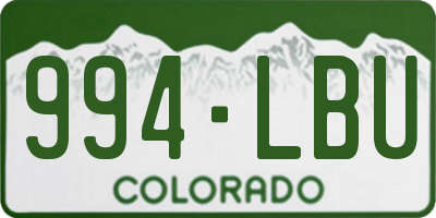 CO license plate 994LBU