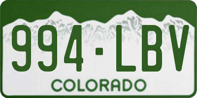 CO license plate 994LBV