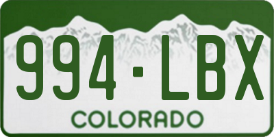 CO license plate 994LBX