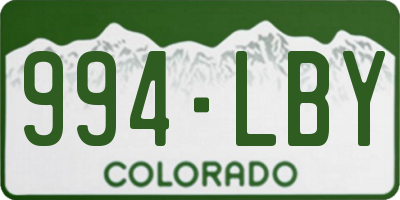 CO license plate 994LBY