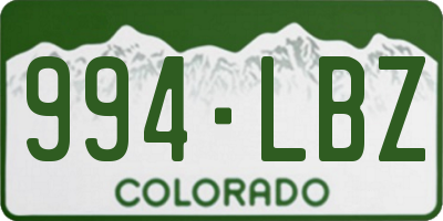 CO license plate 994LBZ