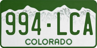 CO license plate 994LCA