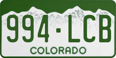 CO license plate 994LCB