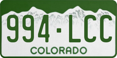 CO license plate 994LCC