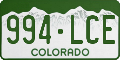 CO license plate 994LCE