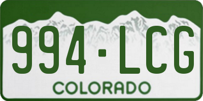 CO license plate 994LCG