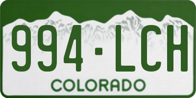 CO license plate 994LCH