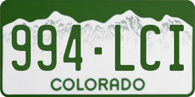 CO license plate 994LCI