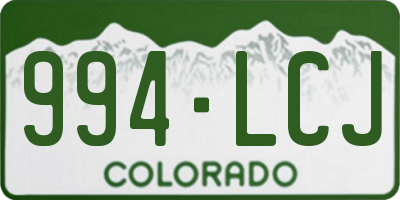 CO license plate 994LCJ