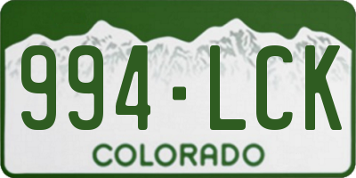CO license plate 994LCK