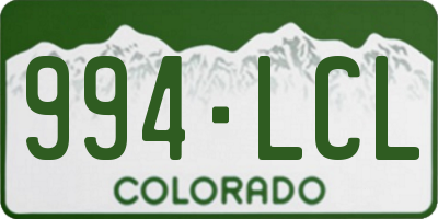 CO license plate 994LCL