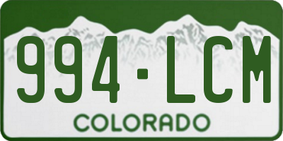 CO license plate 994LCM
