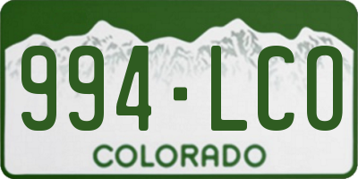 CO license plate 994LCO
