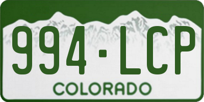 CO license plate 994LCP