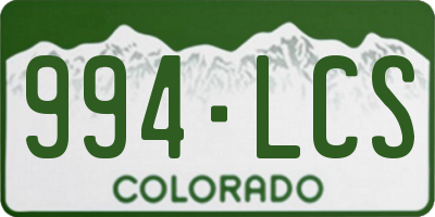 CO license plate 994LCS