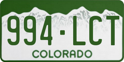 CO license plate 994LCT